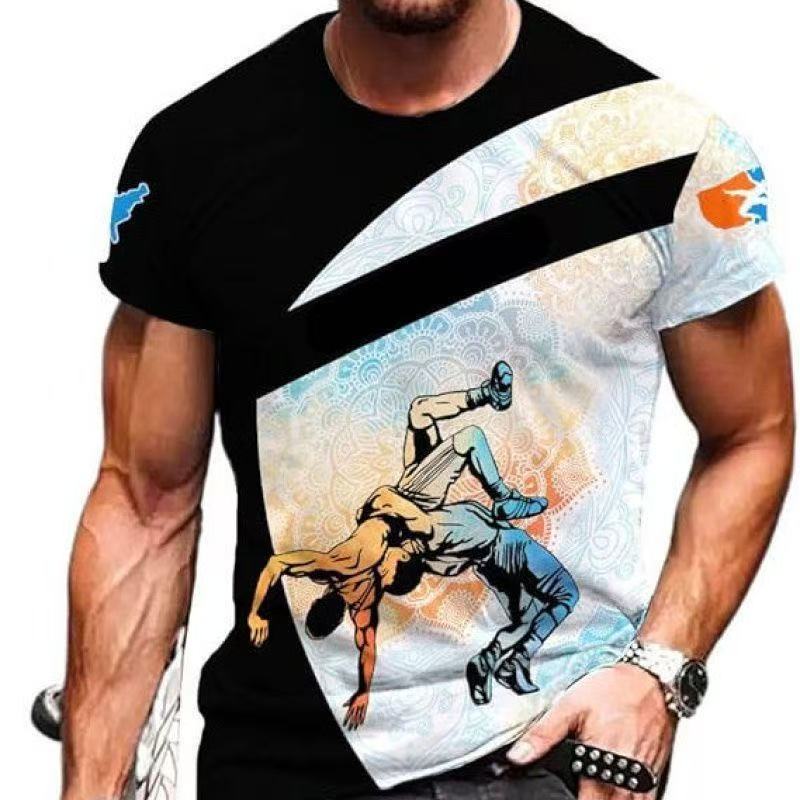 Russian flag Lightweight and breathable Wrestling Sportswear Short Sleeves T Shirt