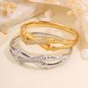 Stainless steel  light luxury cross diamond-set bone joint bamboo joint  personalized titanium steel non-fading jewelry 