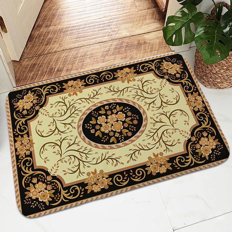 Victorian Entrance Door Doormat Carpet for Bedroom Soft Bathmat Hallway Entryway Veranda Floor Mat Living Room Rug