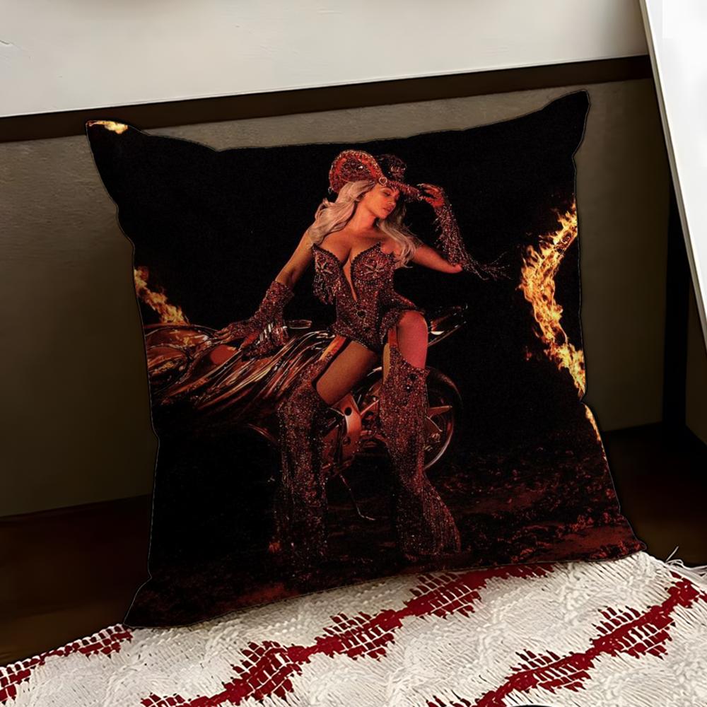Singer BBeyonce CCowboy Cushion Cover Reversible Soft Durable Pillow Cover Home Car MultiScene Use for Daily Comfort
