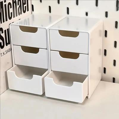 1 peça de Organizador de Mesa de 3 Níveis com Gavetas, Caixa de Armazenamento de Plástico para Material de Papelaria/Escolar/de Escritório
