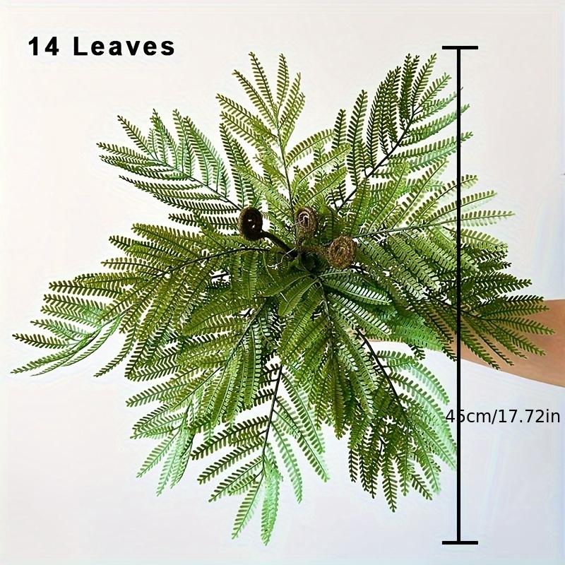 Artificial Green Plant Mimosa Herb Silicone Leaves Greenery Artificial Plants Fake Boston Fern for Home Indoor Outdoor Decor