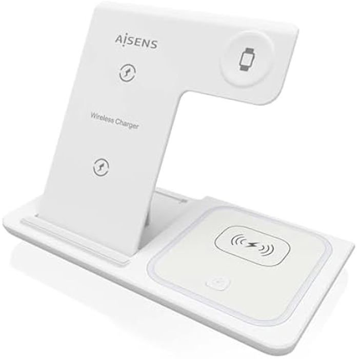 Chargeur sans fil - aisens - asch-15w3wc044-w - 15 w - usb-c - angle réglable - protection surtensions