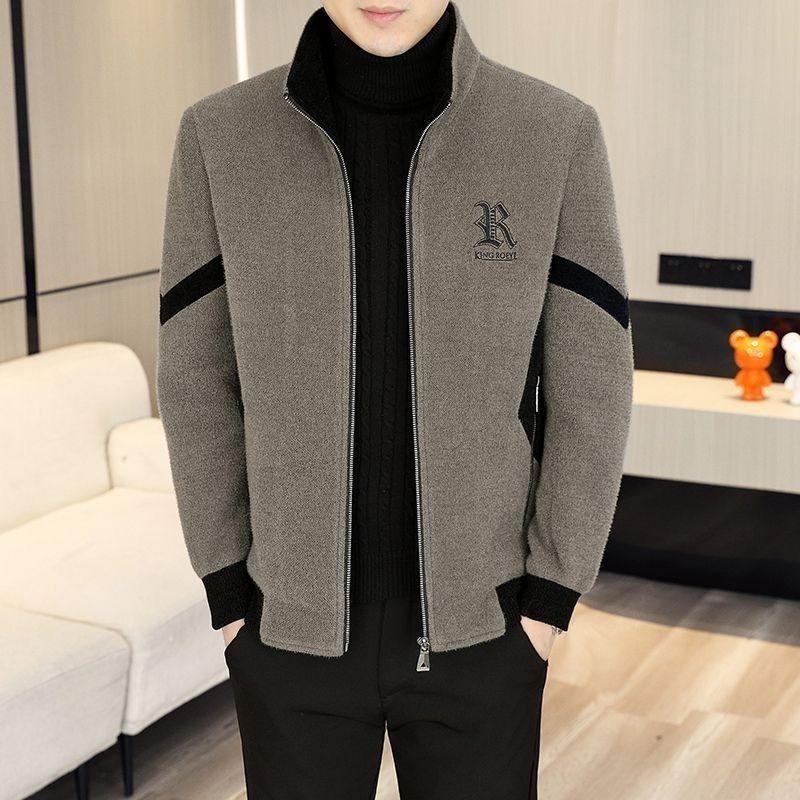 Thickened Men's Coat, Woolen Overcoat, Casual, Versatile, Fashionable and Trendy Short Jacket for Spring, Autumn and Winter
