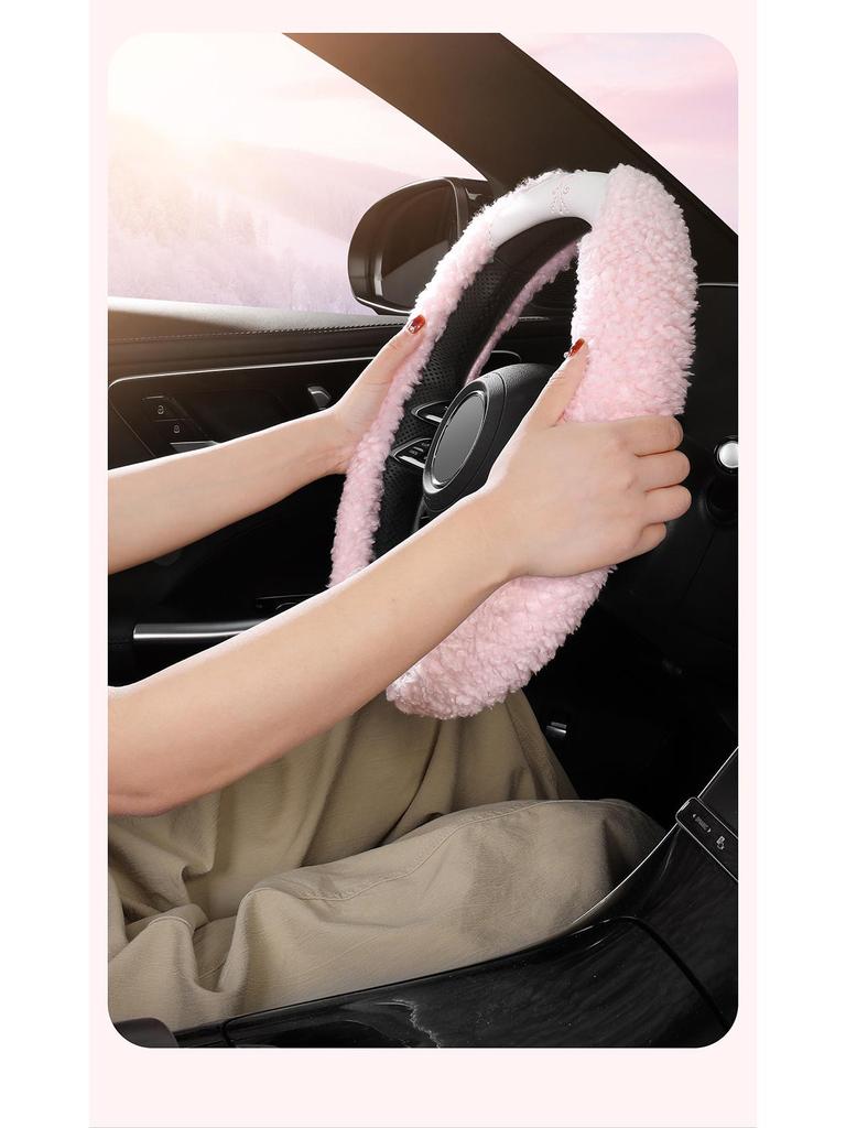 Damen Winter Kamelie Plüsch Lenkradbezug - Warm und Weich