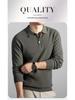 Men's 100% Wool Zipper Lapel Sweater - Korean Style Knit Pullover
