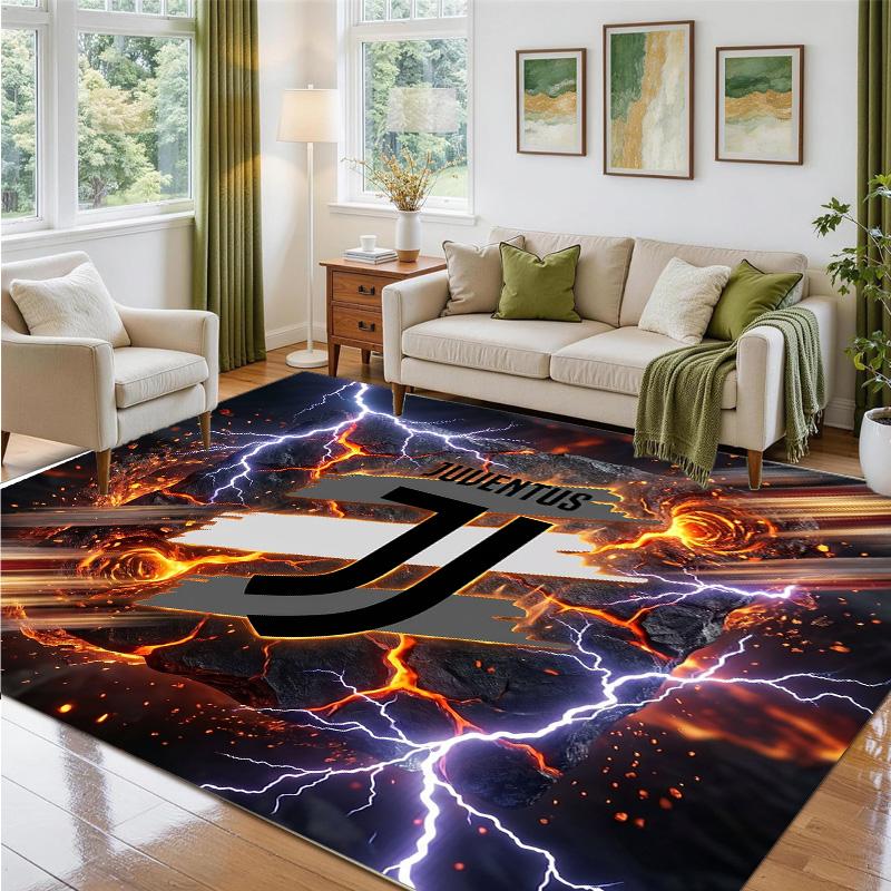 Juventus FC Design Crystal Velvet Rug Soft Decorative Mat for Bedroom Entrance
