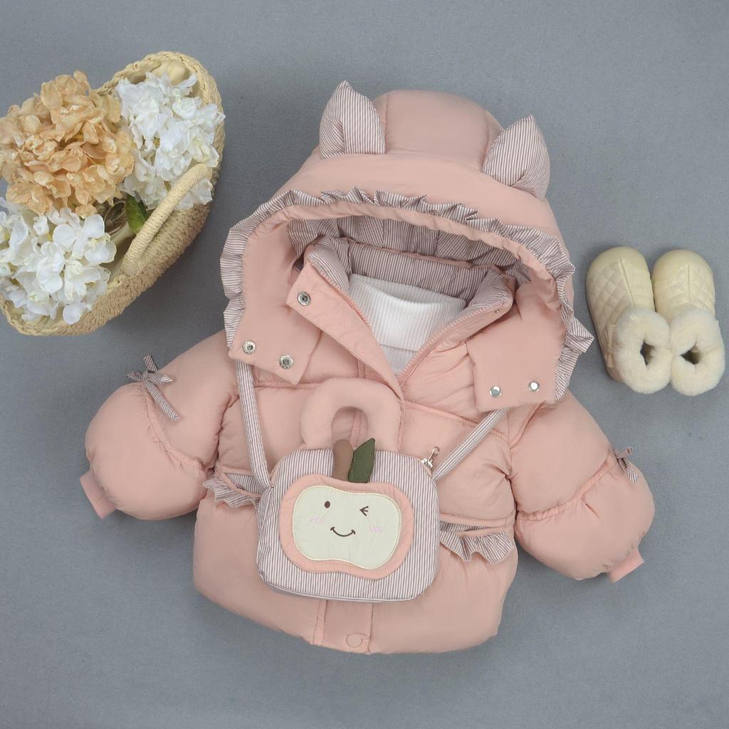 Stylish Girls' Winter Fleece Coat: 2025 Thickened Cotton-Padded Jacket for Children