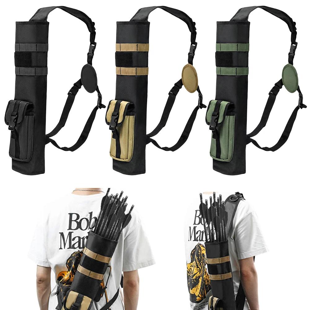 Archery Quiver with Molle System Pocket Lightweight Multi-Function Back Arrow Quiver for Target Shooting and Hunting