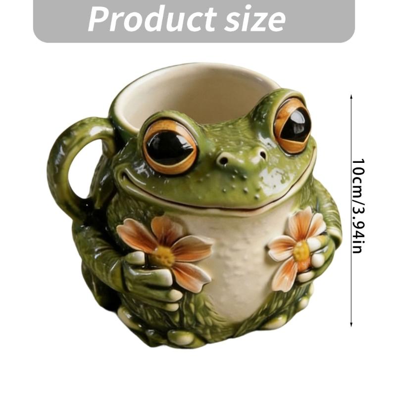 Tazza da Caffè Unica a Forma di Rana 11oz Grande Capacità Costruzione in Resina Base Antiscivolo Perfetta per Bere in Sicurezza e con Umorismo