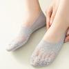 5 Pairs Women's Summer Lace Invisible Socks Boat Mesh Thin Low Cut Socks Slippers Female Ankle Silicone No Show Socks Non-slip