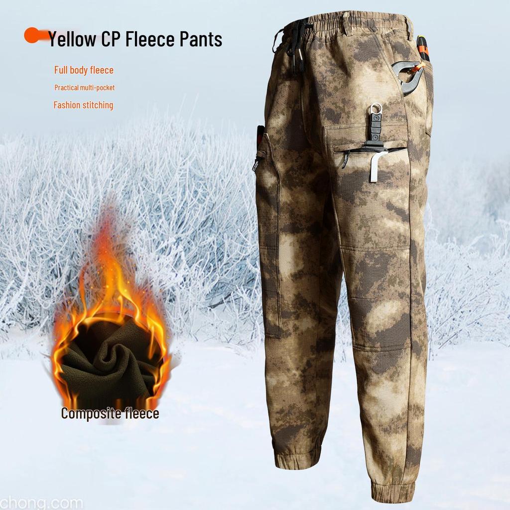Men's Winter Waterproof Camouflage Work Jacket with Velvet Lining