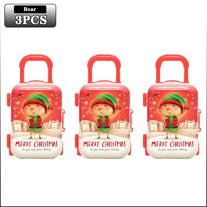 1-20PCS Christmas Mini Trolley Candy Box Cartoon Coin Purse Creative Kids Holiday Gift Box Party Favor Christmas Decoration