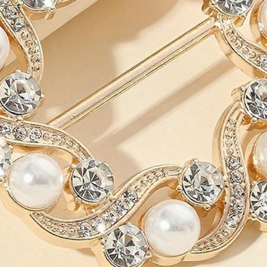 Rhinestone Scarf Ring Artificial Pearl Silk Scarf Clip Elegant Scarf Holder Ring for Women
