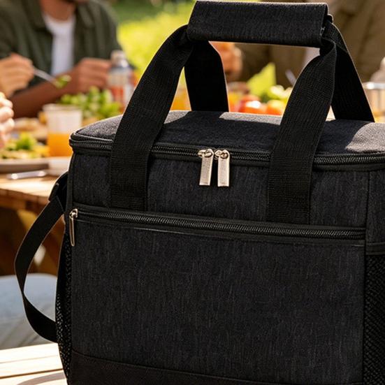 Insulated Lunch Bag with Adjustable Strap Large Capacity Cooler Tote Water-Resistant Bento Lunch Bag for Outdoor Camping Picnic Travel