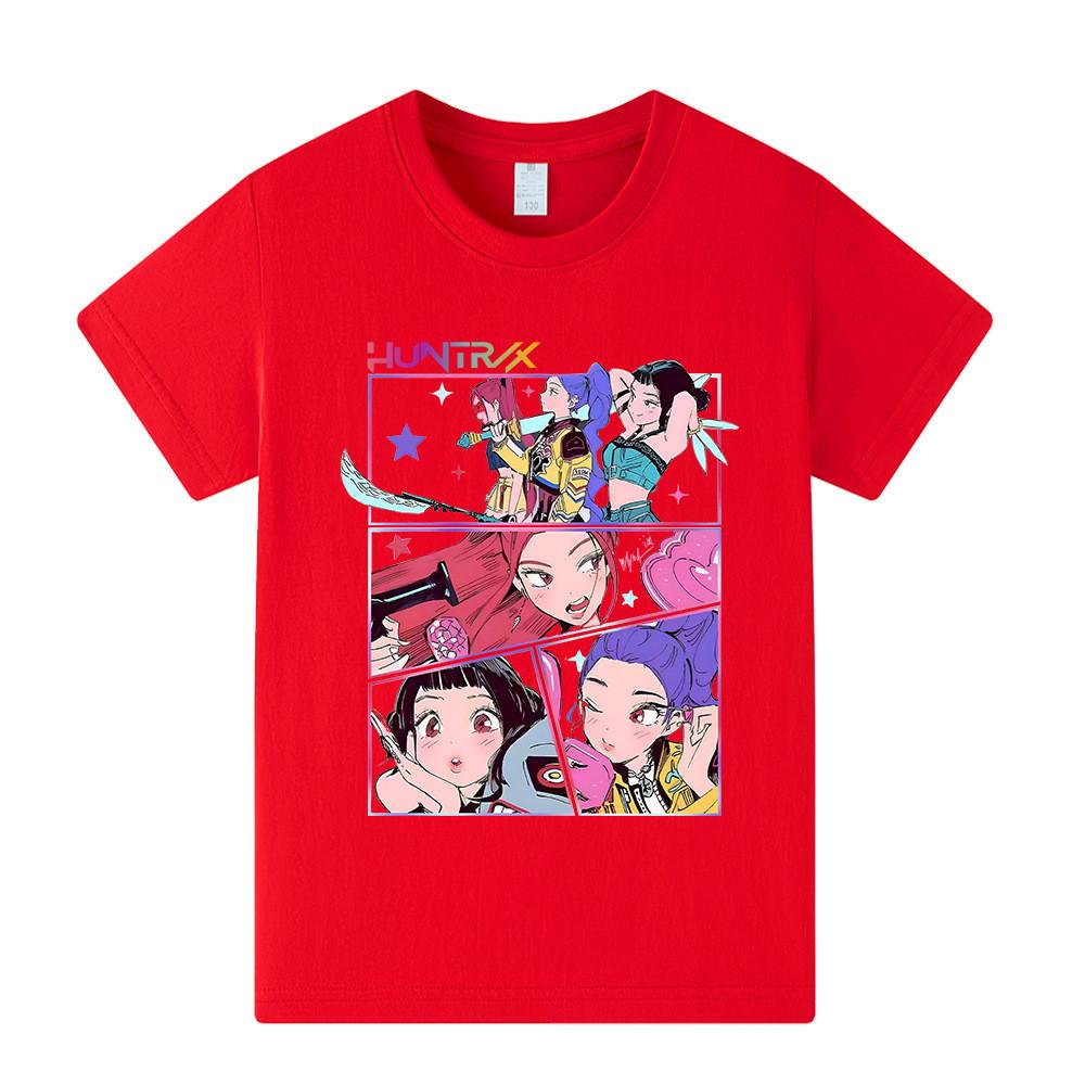 A1218 Kids Boys Girls Kpop Rumi Zoey Mira Print Short Sleeves T-shirt