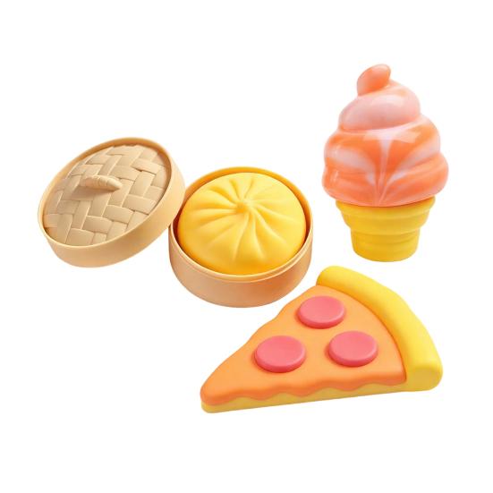 3Pcs Stress Relief Squeeze Toy Soft Stretchy Jellyfish Dog Duck Baby Pizza Bun Ice Cream Waterdrop Cube Sensory Pinch Toy Party Favors