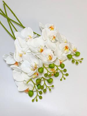 2 ks umělých květinových stonků orchidejí, pravá orchidej, vysoká 44 cm, umělý motýl Phalaenopsis do vázy, domácí svatební dekorace