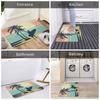 Retro Surfing Front Door Mat Anti-Slip Outdoor Absorbent Summer Beach Surfer Doormat Kitchen Balcony Entrance Rug Carpet