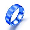 European Simple Matte 8MM Double Beveled Titanium Steel Ring - Polished for Laser Engraving