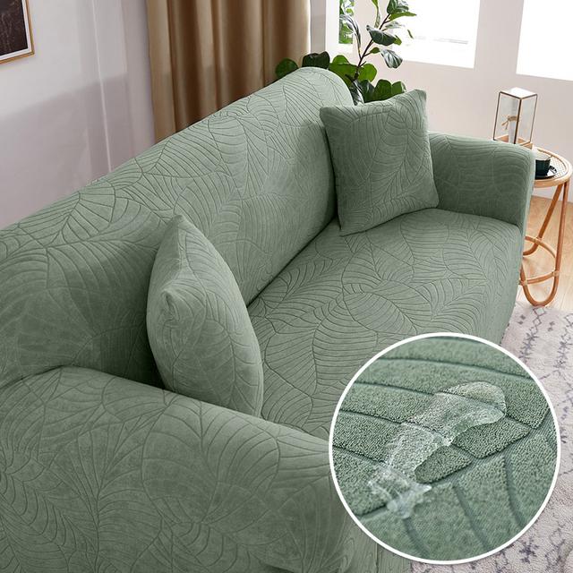 

Levivel Waterproof Jacquard-Patterned Couch Cover Heavyweight Elastic Corner Simple Couch Cover L Shaped Couch Slipcover Protector 1 /2 /3 /4 Seater 4 Seater 230-300cm
