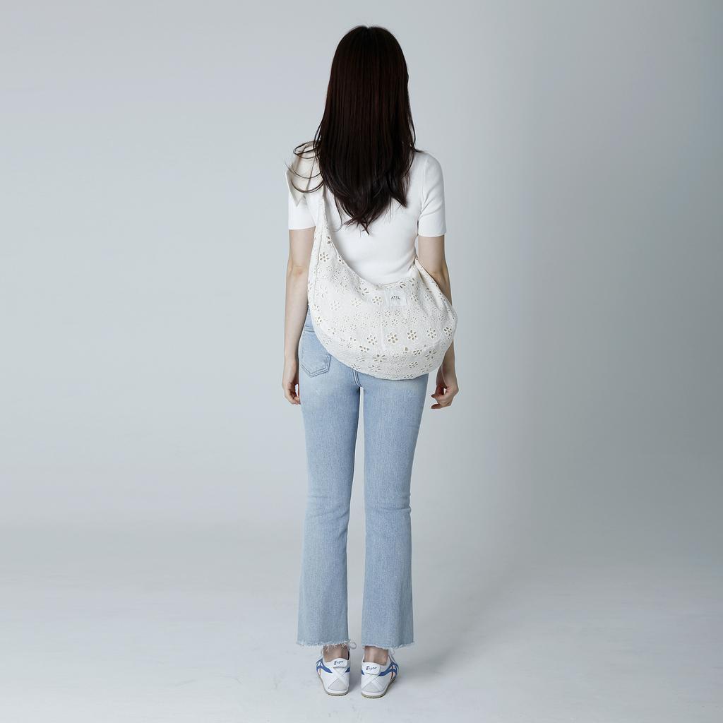 Atil Studio Blossom Daisy Knot Natural Hobo Bag_L Size