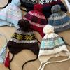 Korean Style Jacquard Woolen Hat Wool Beanies Cap Retro Knitted Pullover Hat  Girls