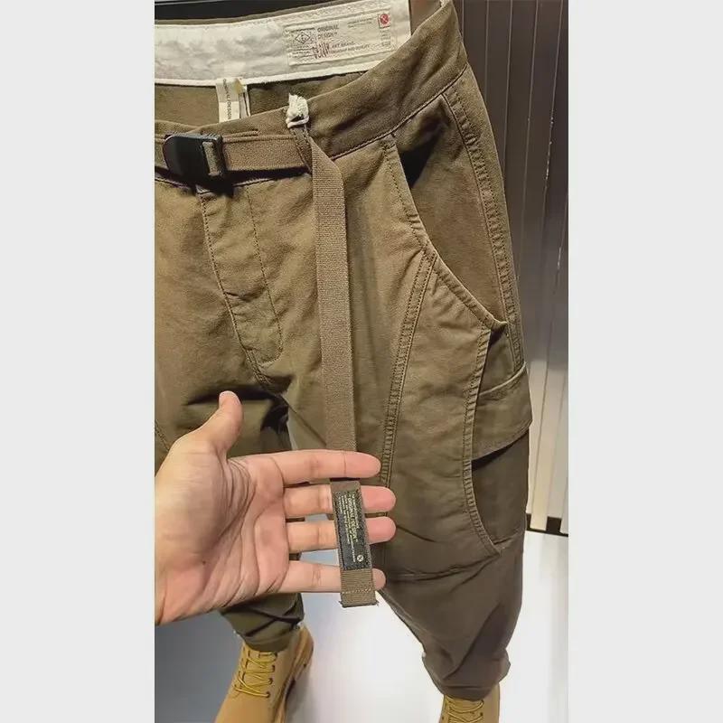 Vintage-Style Loose Japanese Straight-Leg Pants for Men - Spring/Fall Large Size Trending Casual Overalls