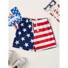2025 Patriotic Toddler Boys' Star and Stripe Swim Trunks