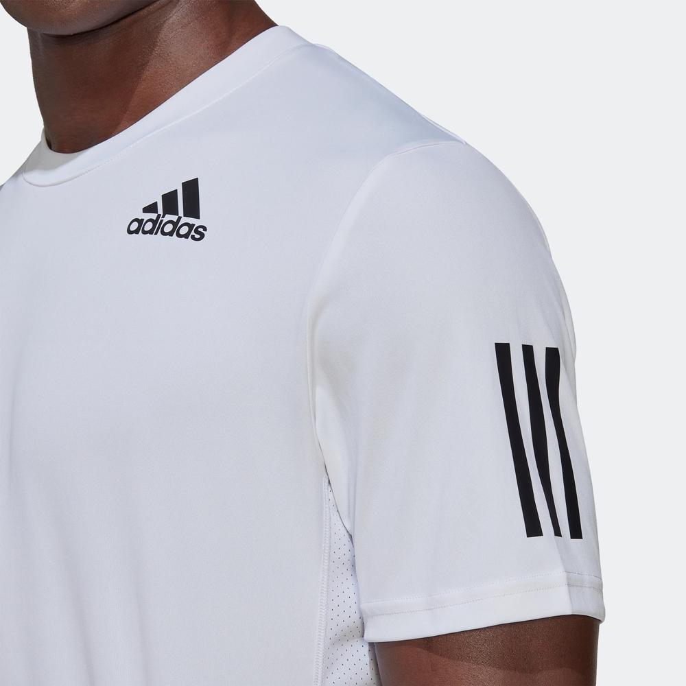 Adidas Solid Stripe Sports Breathable Round Neck Short Sleeve T-Shirt Men Tops White HP1999