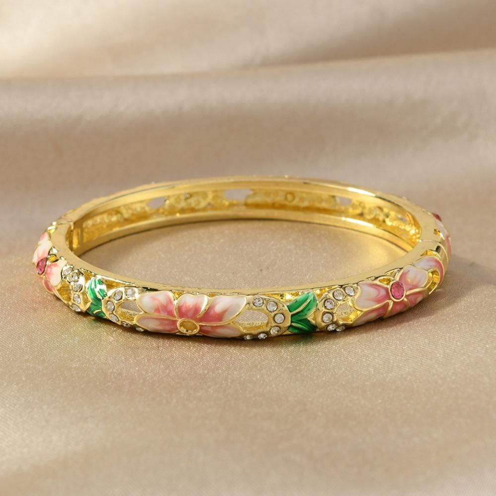 Double Bangle Chinese Cloisonne Bracelet Enamel Women's Hand Bracelet Jewelry Gifts