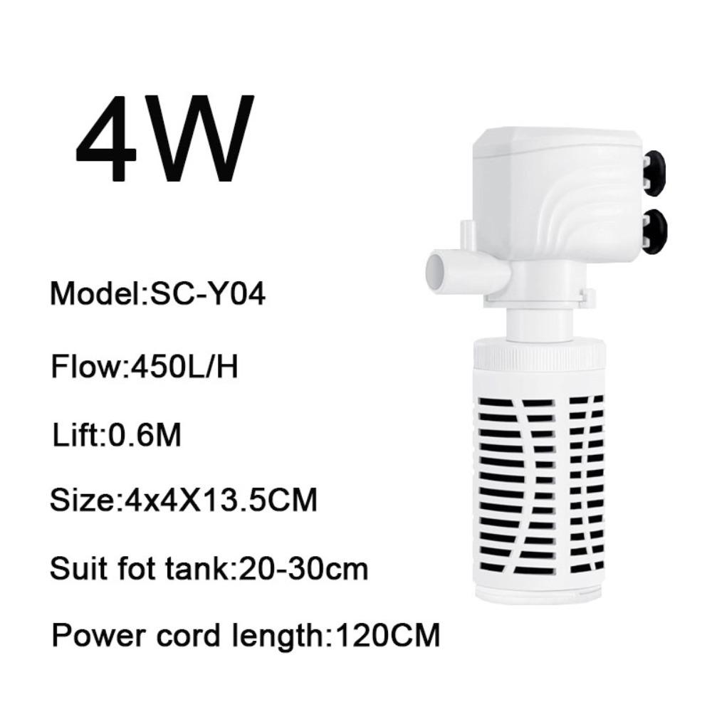 1Pcs Submersible Fish Tank Air Pump Internal Filter Water Changer Pump Silent Aquarium Filter Pump