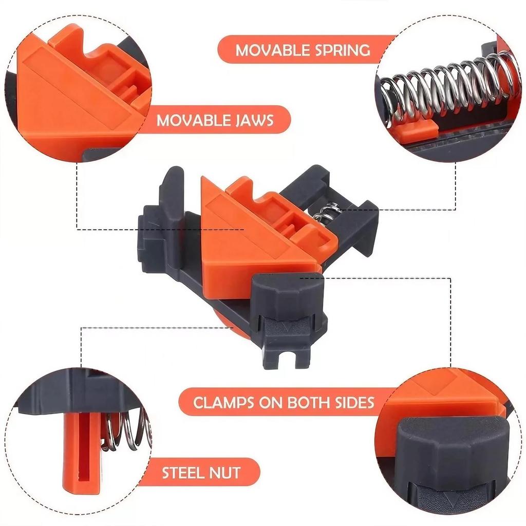 Professional Woodworking 90 Degree Right Angle Clamps Premium Accurate Frame Cabinet Assembly Tools for Carpentry DIY