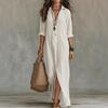 2026 Spring/Summer Casual Solid Color Lapel Slit Dress