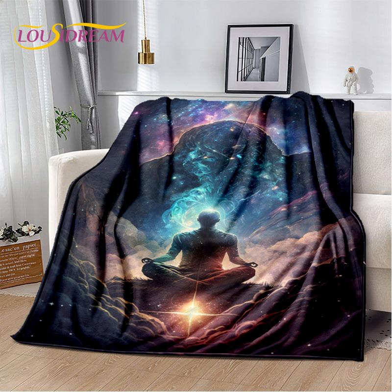 3D Yoga Zen Naturalize Meditation Rainbow 7 Chakra Blanket,Flannel Throw Blanket for Home Bedroom Bed Sofa Picnic Office Hiking