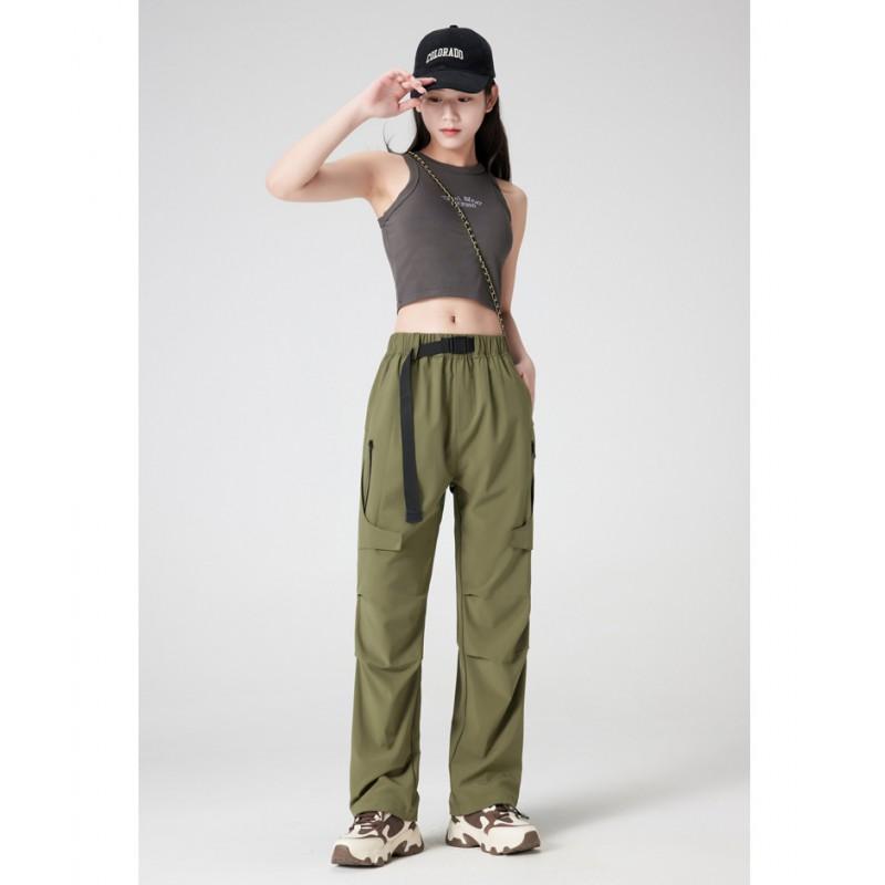 Womens Casual Cargo Pants Outdoor Waterproof Loose Fit Trousers Hiking Running Fishing