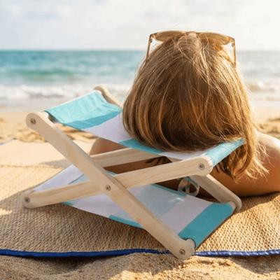 UV-beständiges faltbares Holz-Strandkissen Tragbares Nackenstützkissen Zum Schlafen Picknick