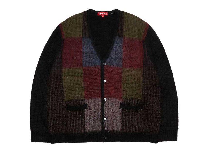 Supreme Brushed Grid Cardigan Black
