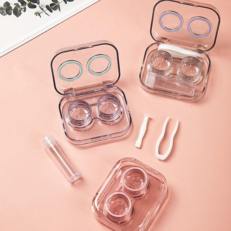 

Прозрачный контейнер для контактных линз для женщин, портативный контейнер для контактных линз