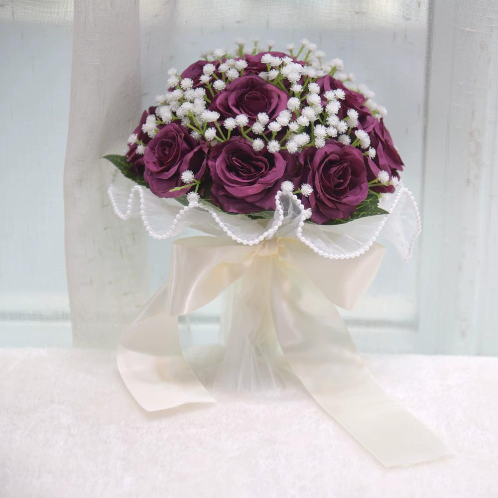 KS-572 Wedding Supplies Artificial Rose Bridal Bouquet