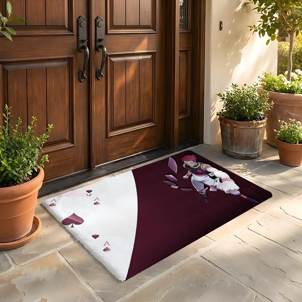 Floor Mat Soft Flannel Rug Non-Slip Absorbent Mat for Bathroom Bedroom Home Decor H-Hunter and H-Hunter Anime