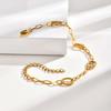 Waterproof Geometric Stainless Steel Bracelet, Handmade Stack Chain Bracelet for Women Femal, Valentine‘s Day Gift