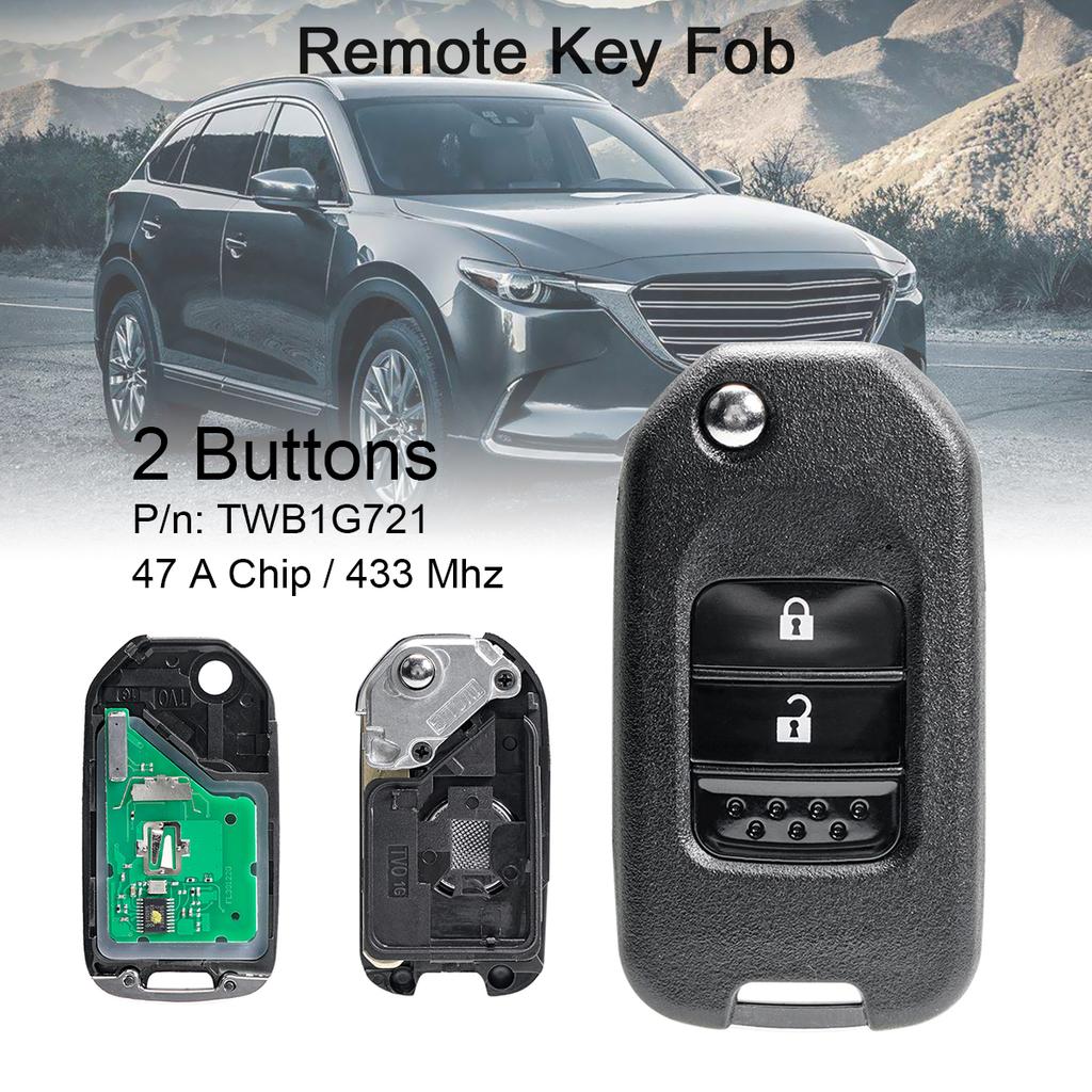 433Mhz 3Buttons Car Remote Key with Electronic 47A Chip / TWB1G721 Fit for HDA