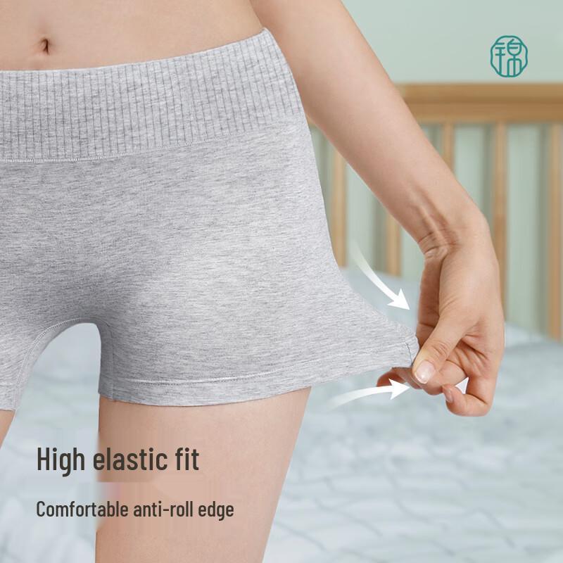 Jindu Women's Mid-Waist Anti-Chafe Cotton Safety Boy Shorts