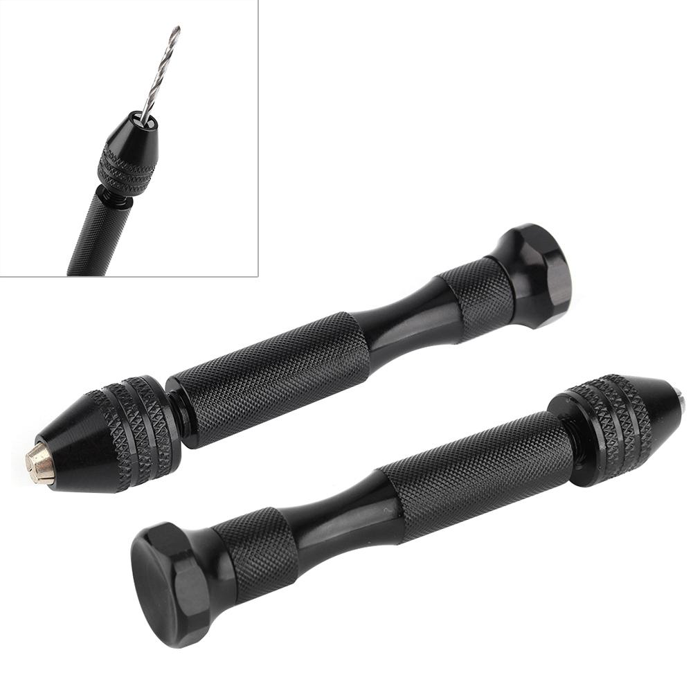 Mini Aluminum Hand Drill Bit With Keyless Chuck+10 Twist Drills BitRotary Tools Woodworking