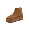 Retro fleece Martin boots 2025 autumn and winter new outer wear fleece boots thick soles increase height versatile and thin short boots women