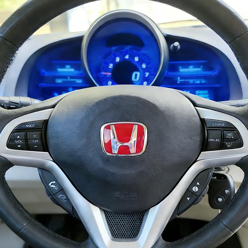 1PC Car Steering Wheel H Logo Emblem Cover Sticker Replacement for Honda Civic Fit Jazz Accord CRV HRV City Odyssey Passport DI4