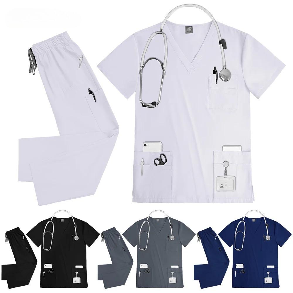 NiaaHinn Anesthetist Nursing Uniform Suit Unisex Spa Beauty Work Clothes Women Scrub Set Pet Clinic Medical Doctor Work Clothing