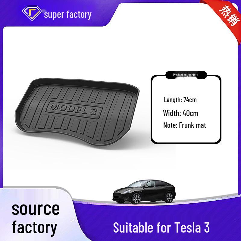 Tesla Model 3 Kofferraummatte (2019–2025) - TPE Rückenlehne Integrierte Matte Zubehör