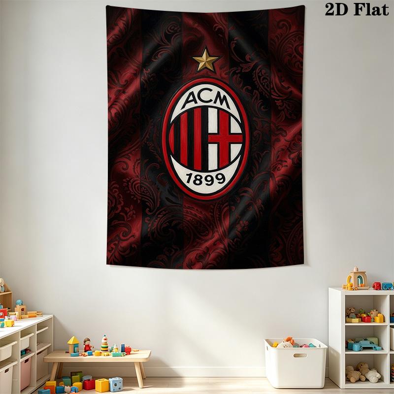 Ac Milan Crest Emblem Threepiece Set 1 Duvet Cover 2 Pillowcase Without Core Bedding Set Duvet Cover And Pillowcase Soft And Comfortable